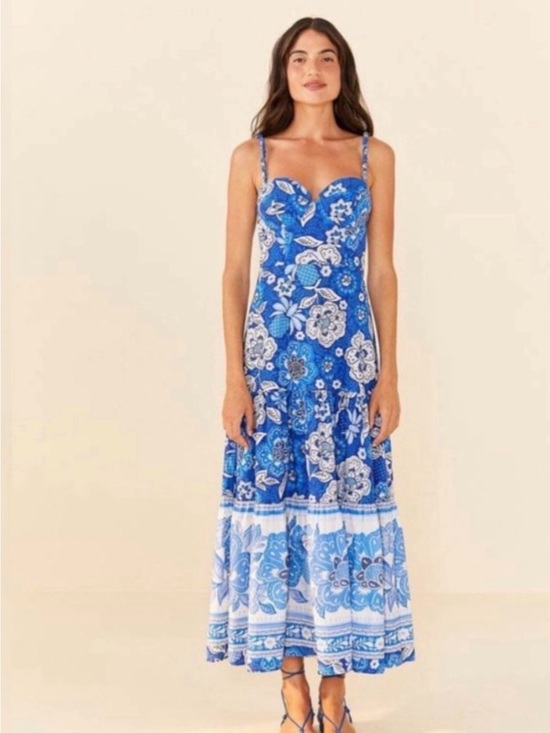 FARM Rio Dresses & Skirts - FARM Rio Blue and White Floral Maxi Dress